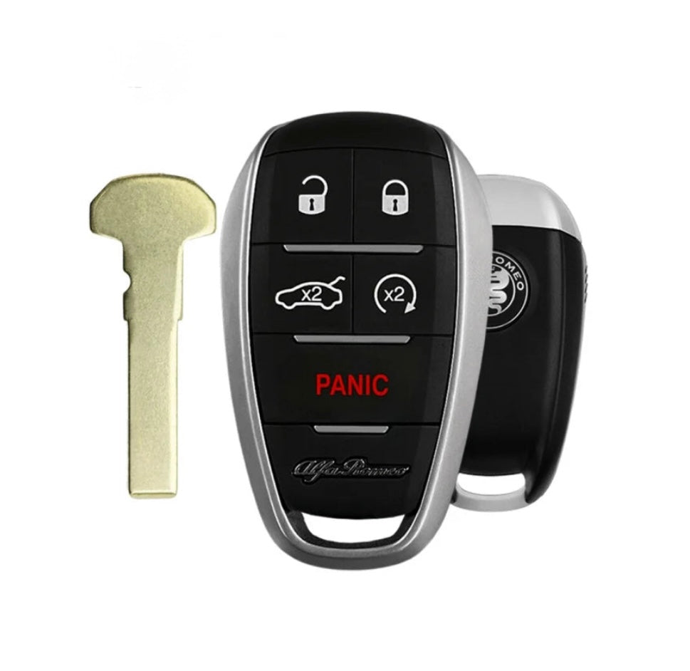 2017-2024 Alfa Romeo Giulia Stelvio / 5-Button Smart Key / PN: 6EP44LXHAA / KR5ALFA434 / OEM REFURB 2017-2024 Alfa Romeo Giulia Stelvio / 5-Button Smart Key / PN: 6EP44LXHAA / KR5ALFA434 / OEM REFURB